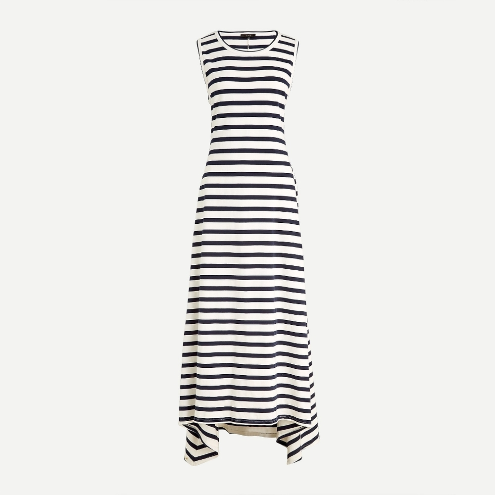 🆕️ J Crew High-low Maxi Dress Navy Stripe